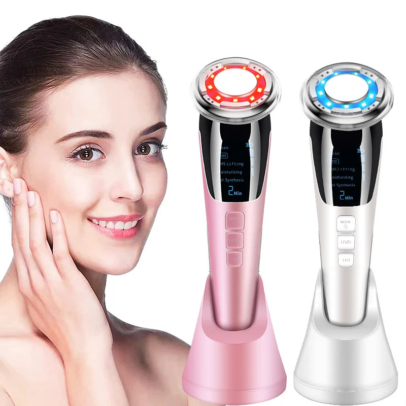 5-in-1 EMS Hot & Cold Facial Massager LED Device
