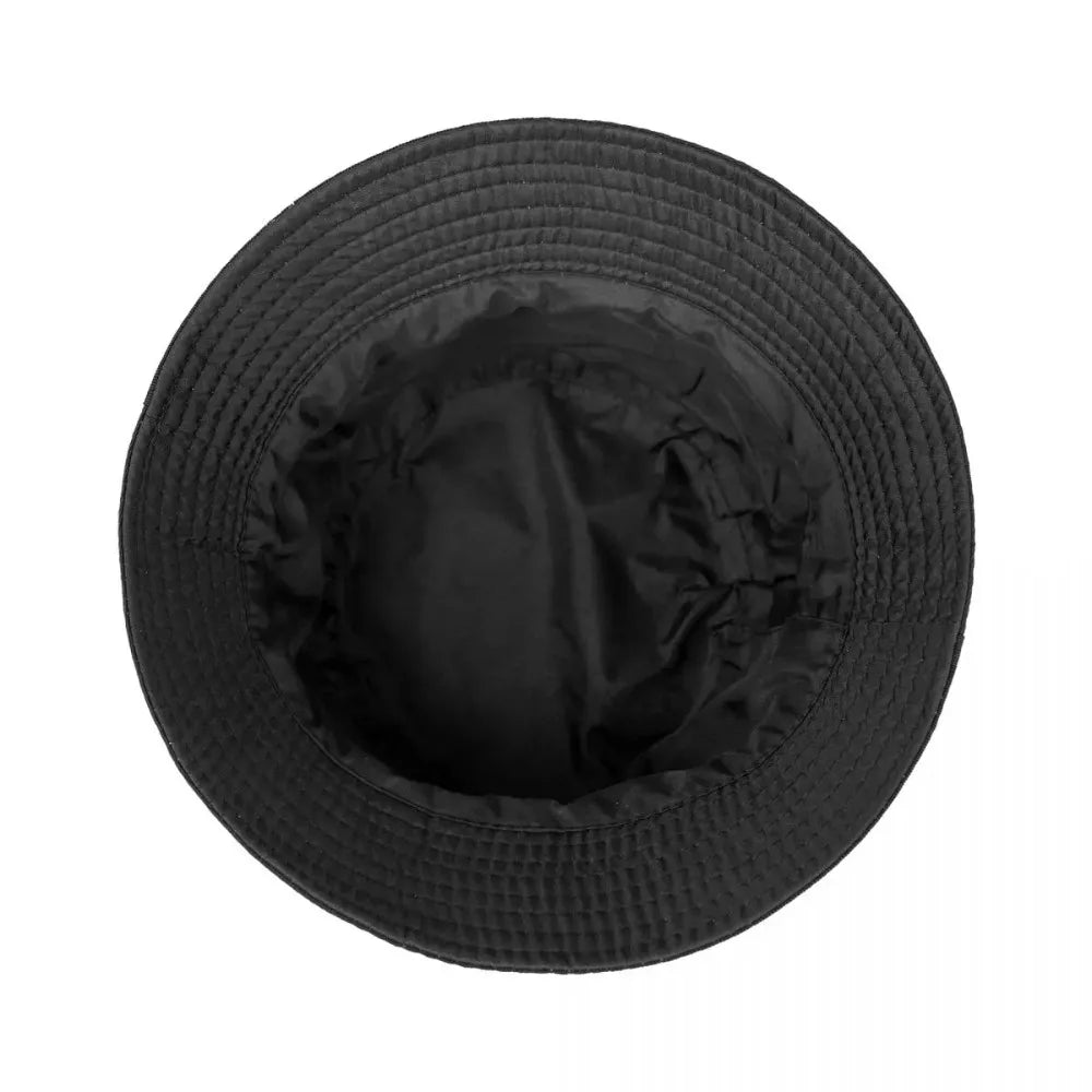 Black woven golf bucket hat UK  on a white background