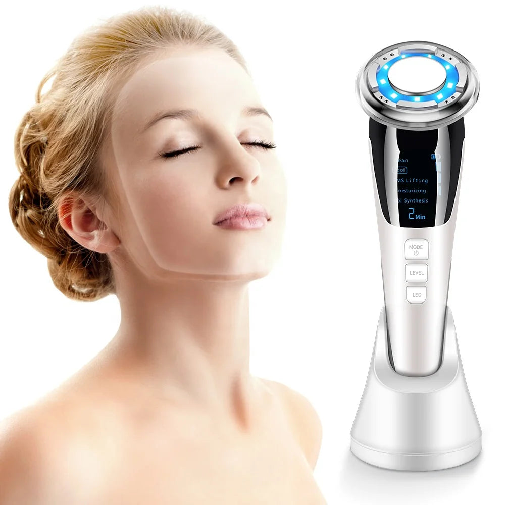 EMS RF Hot & Cold Facial Skin Massager Beauty Device for Women