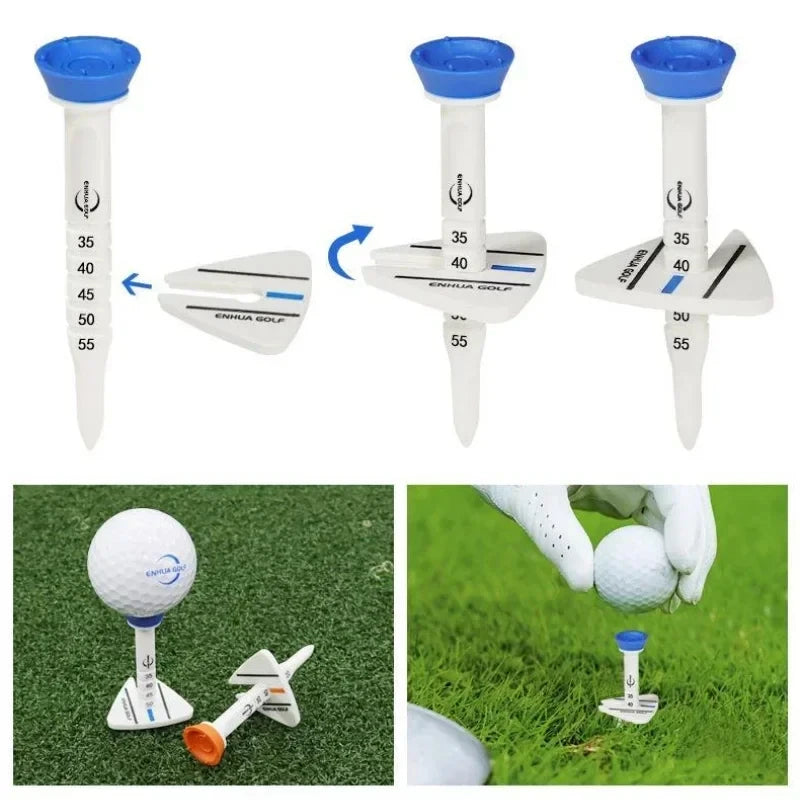 Adjustable Height Durable Plastic Golf Tees with Aim Direction Golf Training Ball Stand for Outdoor Practice
