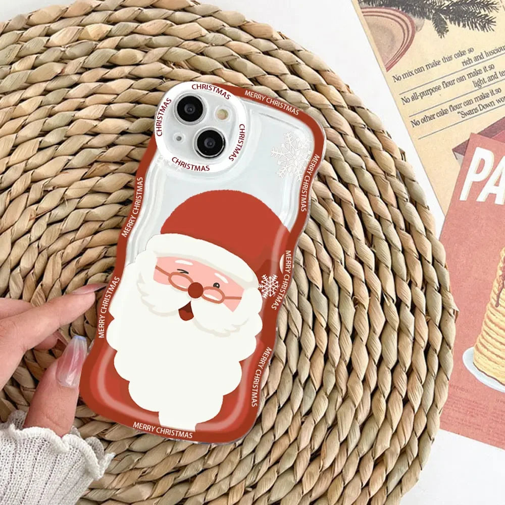 Merry Christmas Wave Phone Case for iPhone 15 14 13 12 11 Pro Max Mini X XS XR