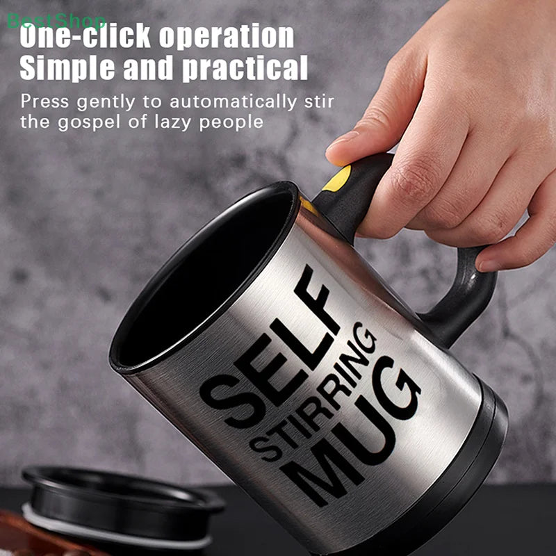 Stainless Steel Electric Self Stirring Mug 400ml Automatic Mixing Cup