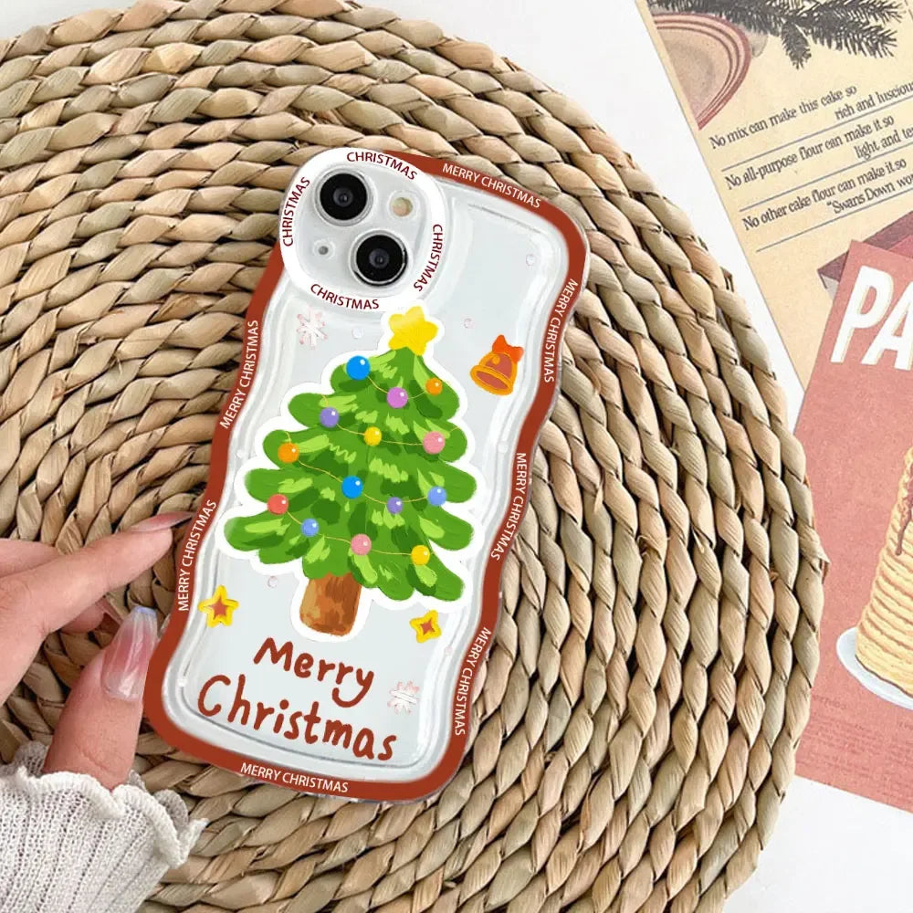 Merry Christmas Wave Phone Case for iPhone 15 14 13 12 11 Pro Max Mini X XS XR