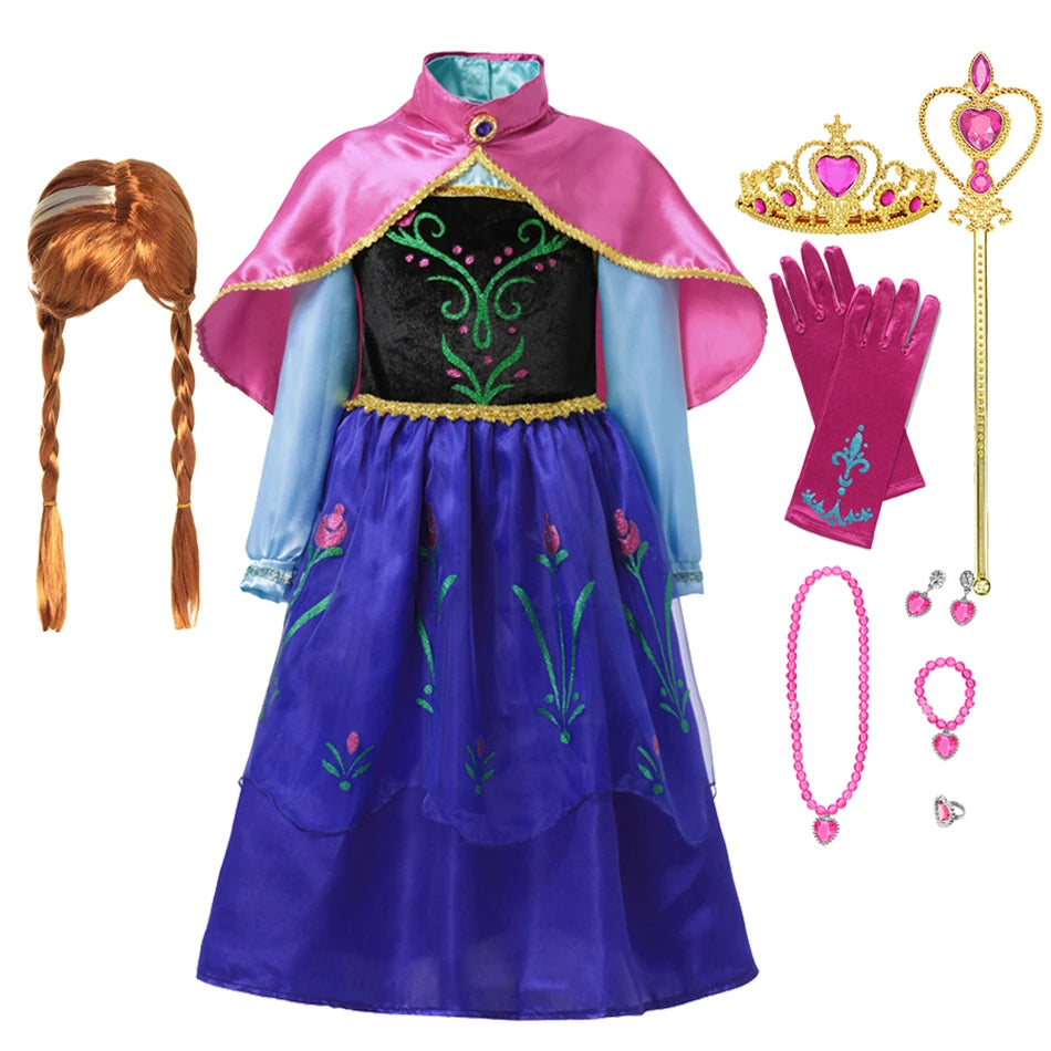 Princess Elsa & Anna Girls Costume Dress for Parties