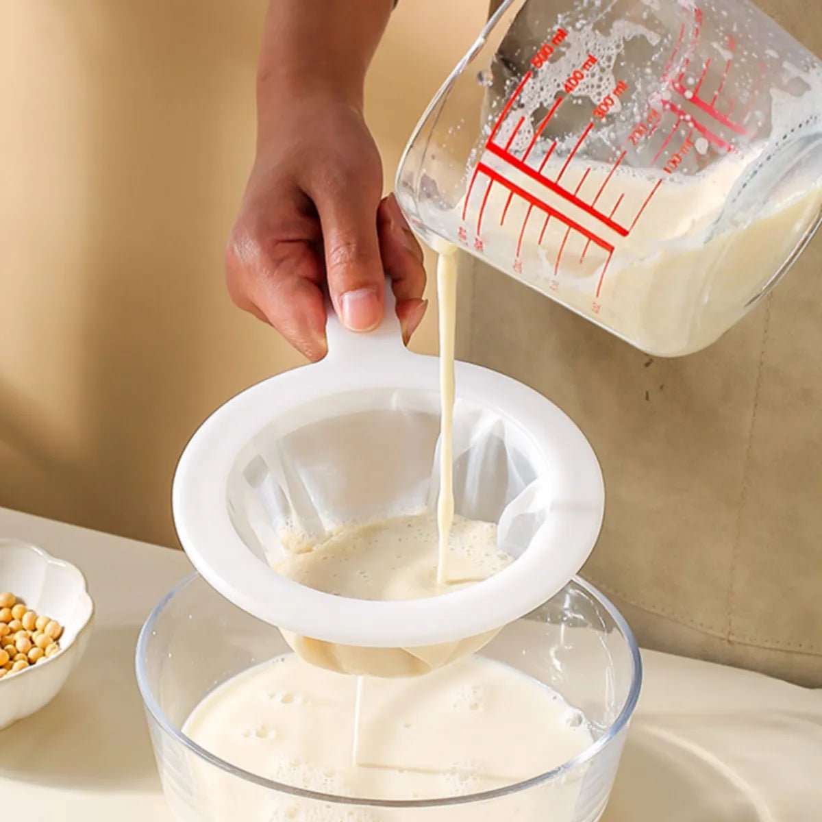 Nut Milk Filter Spoon – 100/200/400 Mesh Nylon Fine Strainer Tool - Adistore