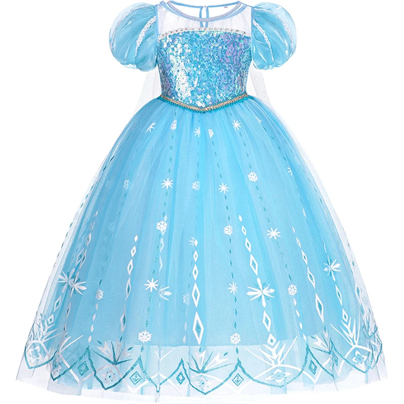 Disney Frozen Elsa Dress for Baby Girls 2-8 Years Christmas Birthday Gift