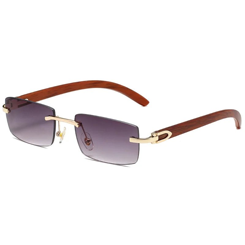 Punk Rimless Rectangle Sunglasses for Men – 2023 Vintage TrendGlasses Frameless Eyewear UV400 - Adistore