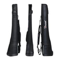 golf gun bag UK -Black pool cue case with a strap on a white background