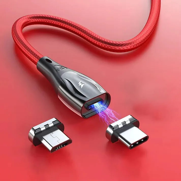 5A Fast Charging Magnet Data Cable Charger Magnetic Usb Metal Fast Charge 2 in 1 TYPE C Micro Usb Connector