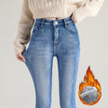 Women’s Thermal Skinny Fleece Jeans – Winter Warm Stretch Denim - Adistore