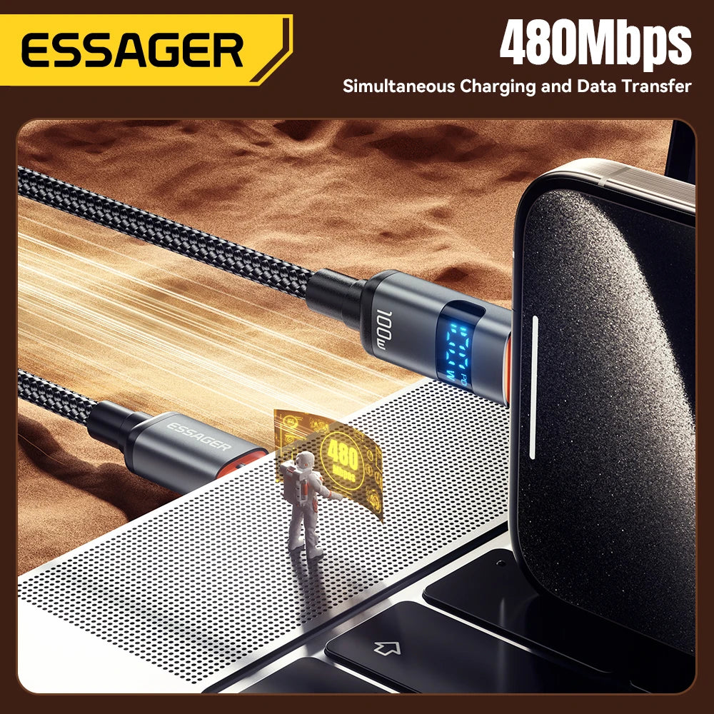 Essager 100W USB-C to USB-C PD Fast Charge Cable