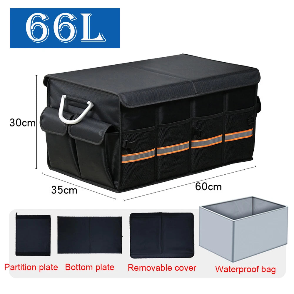 100L Foldable Car Trunk Organizer Heavy Duty