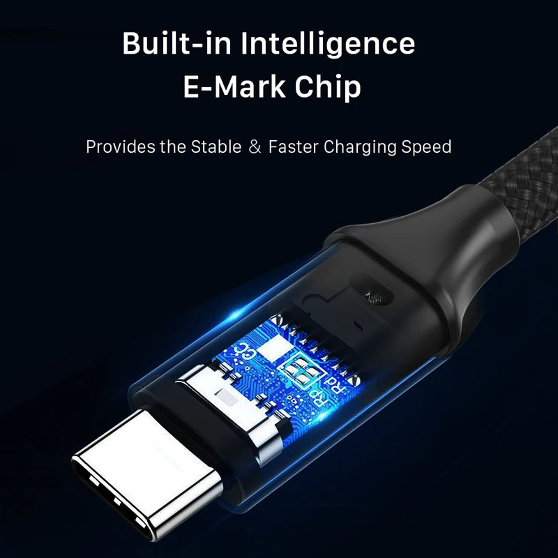 CABLETIME PD100W USB C Cable 20Gbps 4K Fast Charging Type C Cable