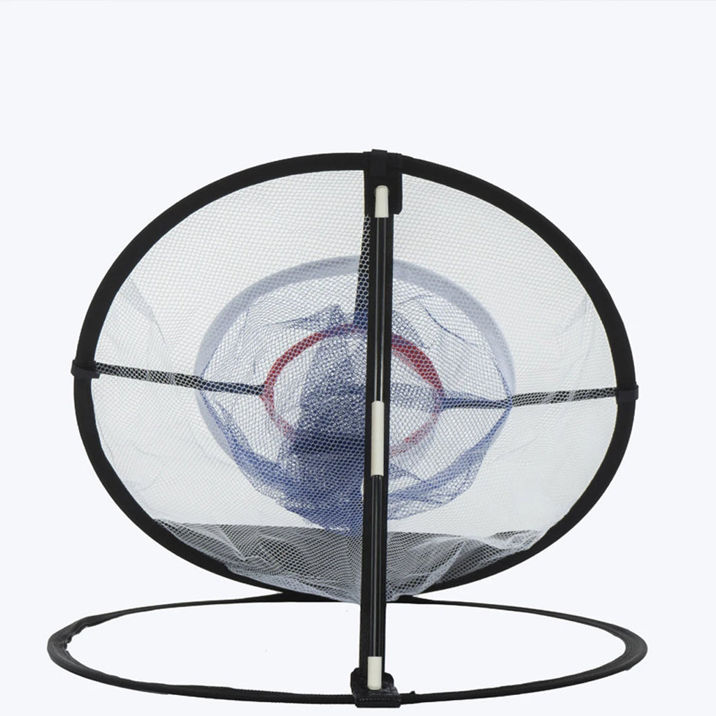 Golf chipping net UK collapsed and folded flat for easy storage — portable practice net