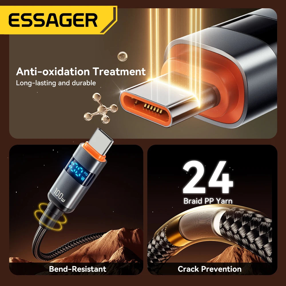 Essager 100W USB-C to USB-C PD Fast Charge Cable