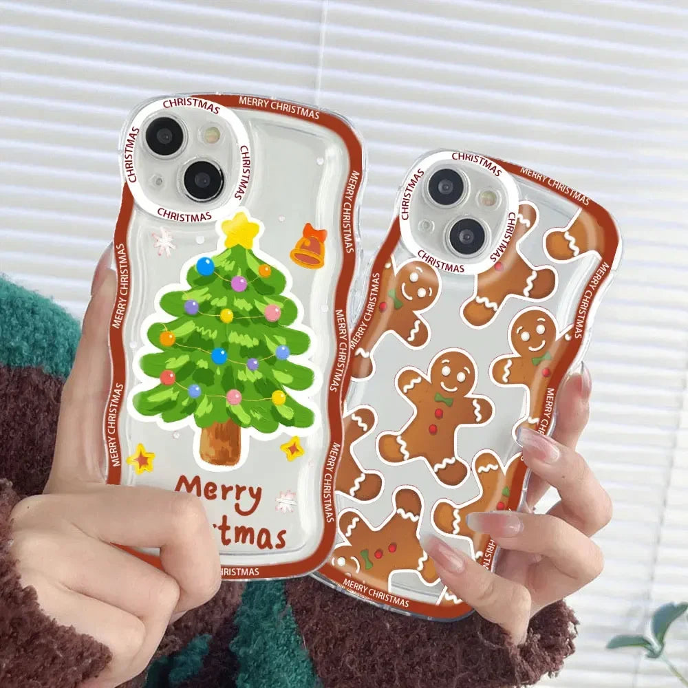 Festive Merry Christmas phone case compatible with iPhone 15, 14, 13, 12, 11, Pro Max, Mini, X, XS.