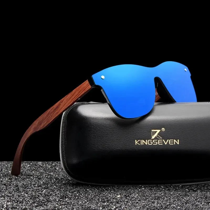 KINGSEVEN Unisex Natural Wooden Sunglasses for Driving.