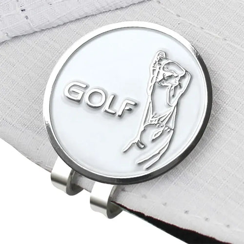 golf ball marker UK - Silver golf ball marker with 'GOLF' and a golfer silhouette on a white background