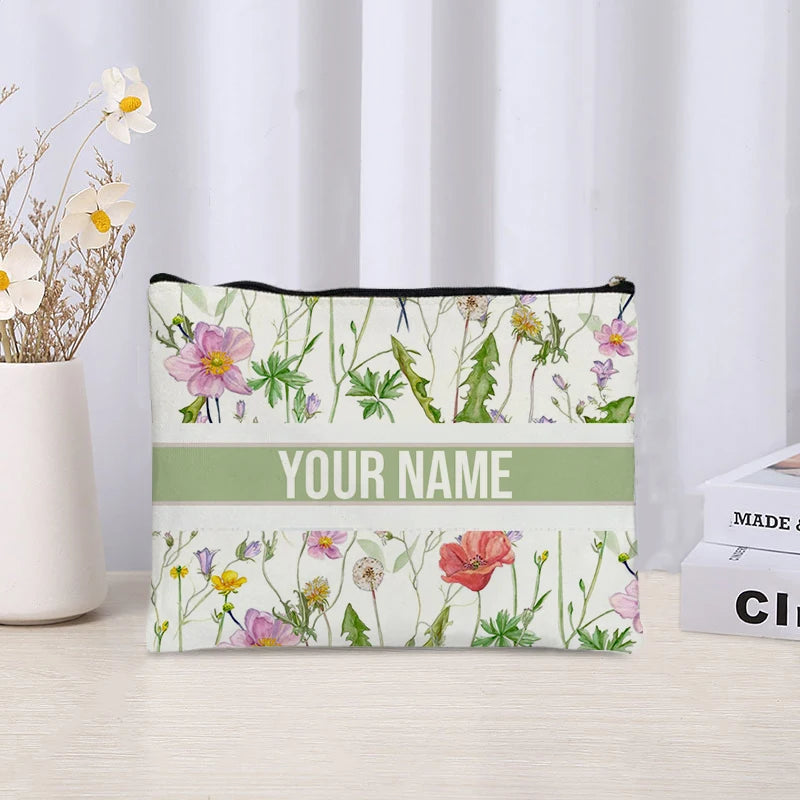 Custom Canvas Makeup Bag – Trendy Travel Cosmetic Organizer for Ladies