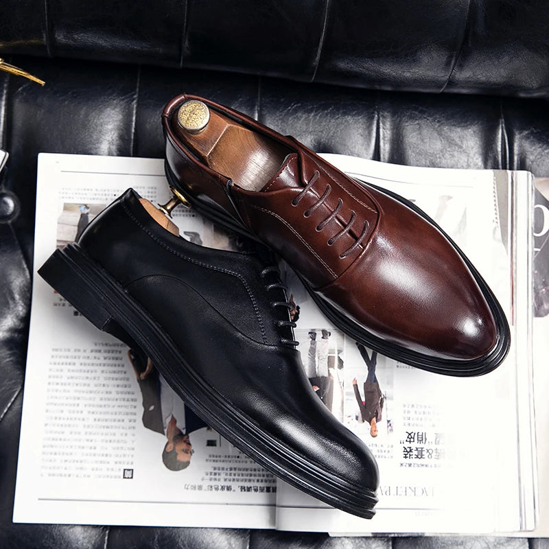 Men's Dress Shoes Classic Office Social Oxford Leather Shoes