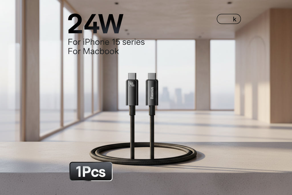 Baseus 240W USB-C Cable 6A – Super Fast Charge for MacBook & Xiaomi