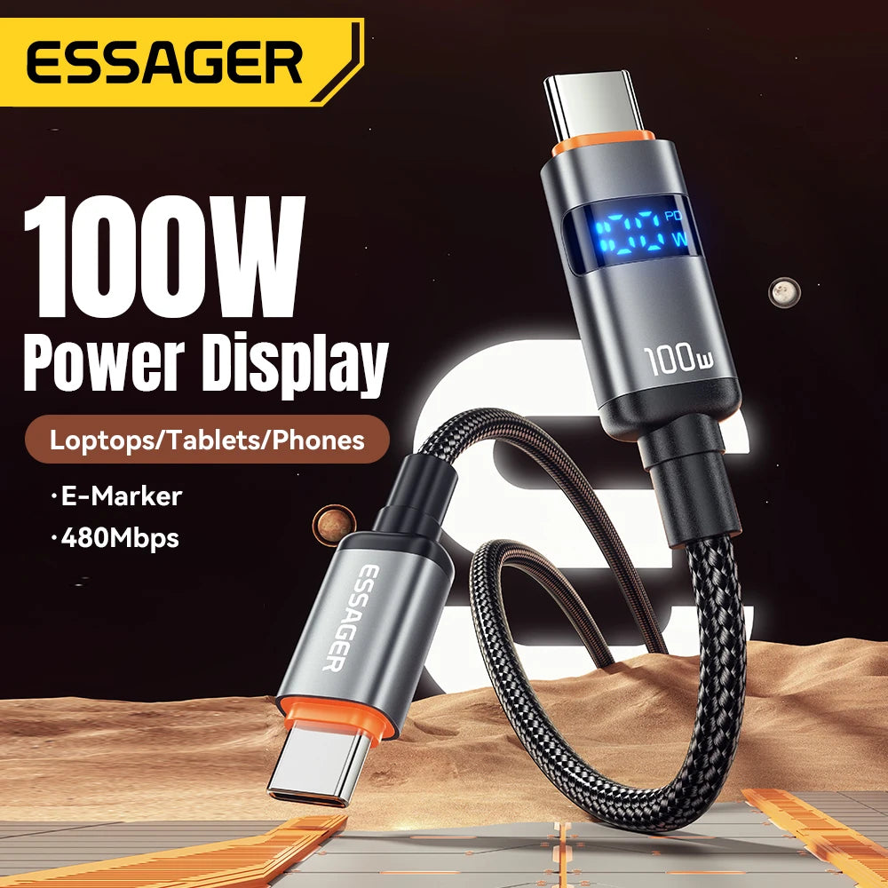 Essager 100W USB-C to USB-C PD Fast Charge Cable