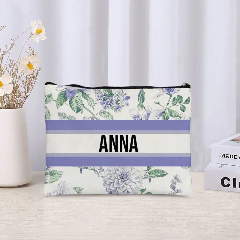 Custom Canvas Makeup Bag – Trendy Travel Cosmetic Organizer for Ladies