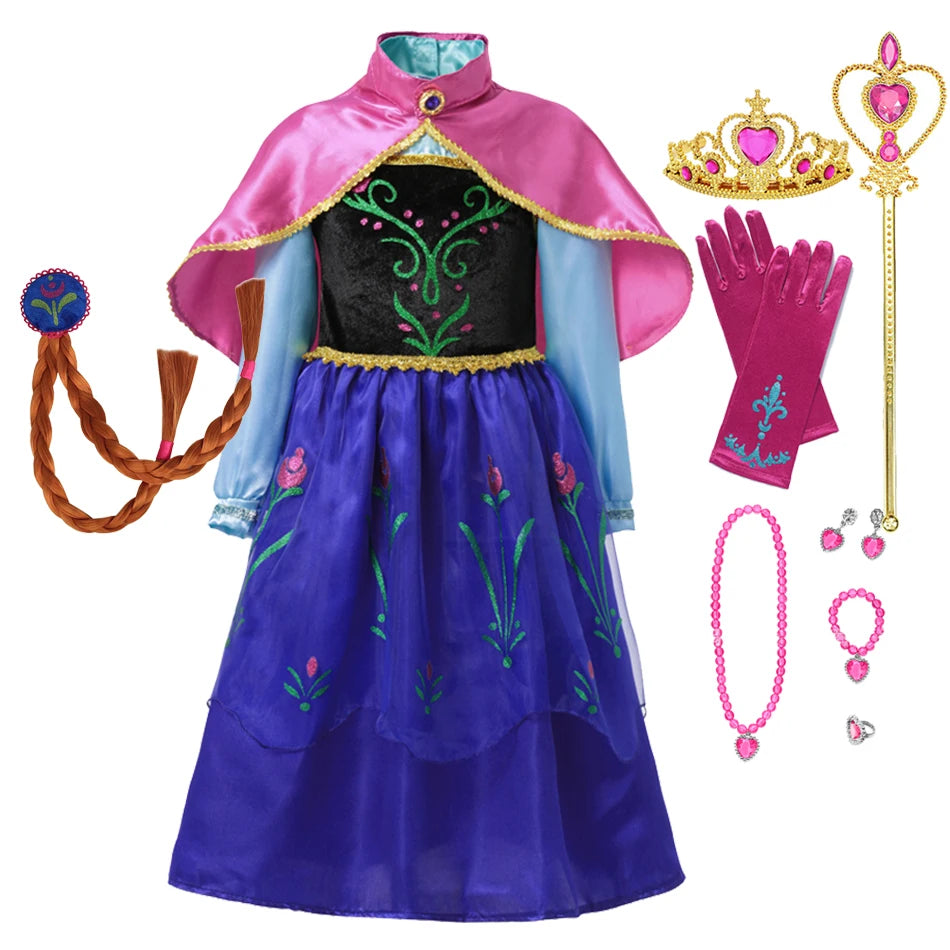 Princess Elsa & Anna Girls Costume Dress for Parties