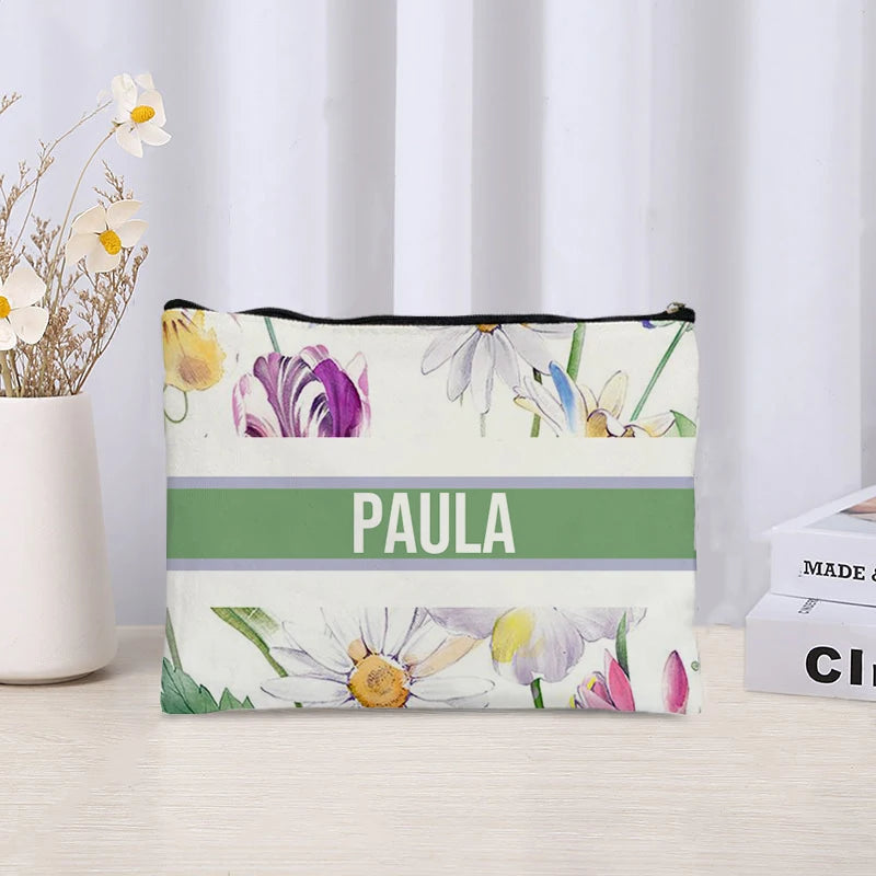 Custom Canvas Makeup Bag – Trendy Travel Cosmetic Organizer for Ladies