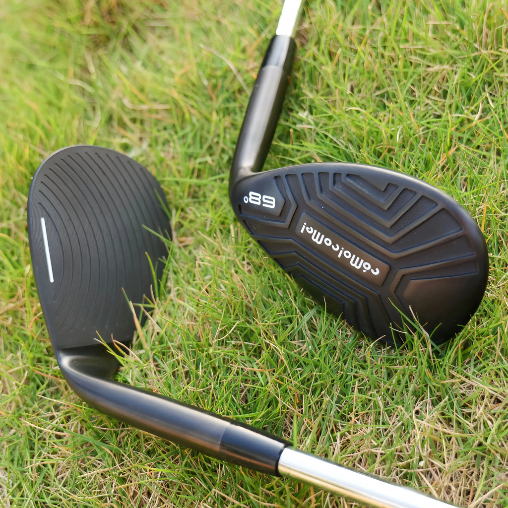 high loft golf wedge UK - Golf club on grass with visible branding