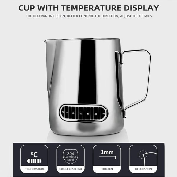 12oz/20oz Stainless Steel Milk Frothing Pitcher Jug – 350/600ML - Adistore