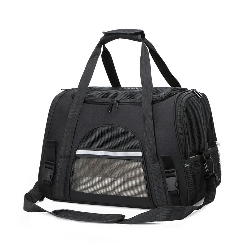 Foldable Pet Carrier Bag – Soft Mesh Travel Handbag for Cats & Dogs - Adistore