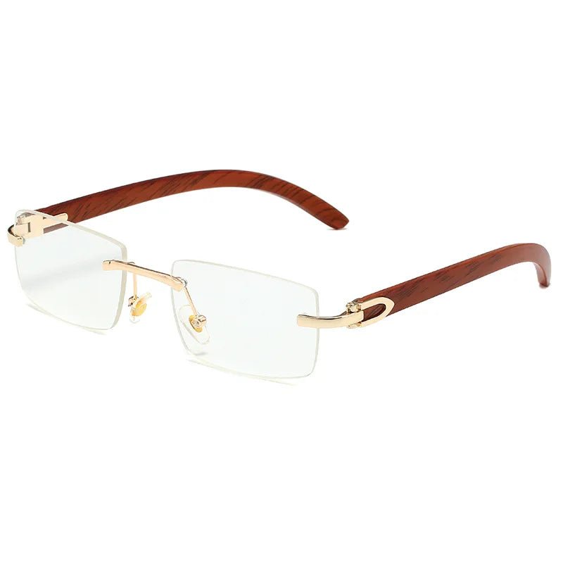 Punk Rimless Rectangle Sunglasses for Men – 2023 Vintage TrendGlasses Frameless Eyewear UV400 - Adistore