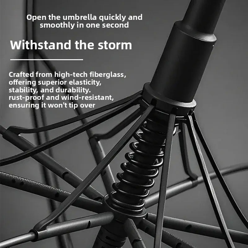 golf umbrella reinforced double layer frame ribs detail