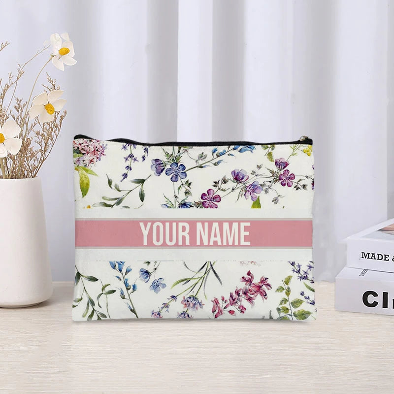 Custom Canvas Makeup Bag – Trendy Travel Cosmetic Organizer for Ladies
