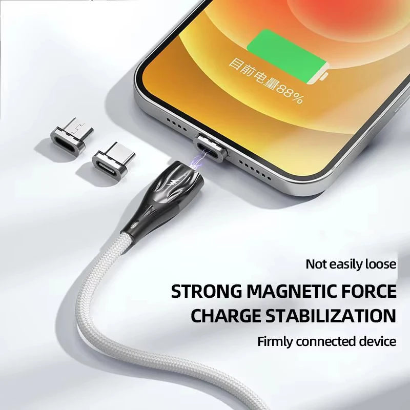 5A Fast Charging Magnet Data Cable Charger Magnetic Usb Metal Fast Charge 2 in 1 TYPE C Micro Usb Connector