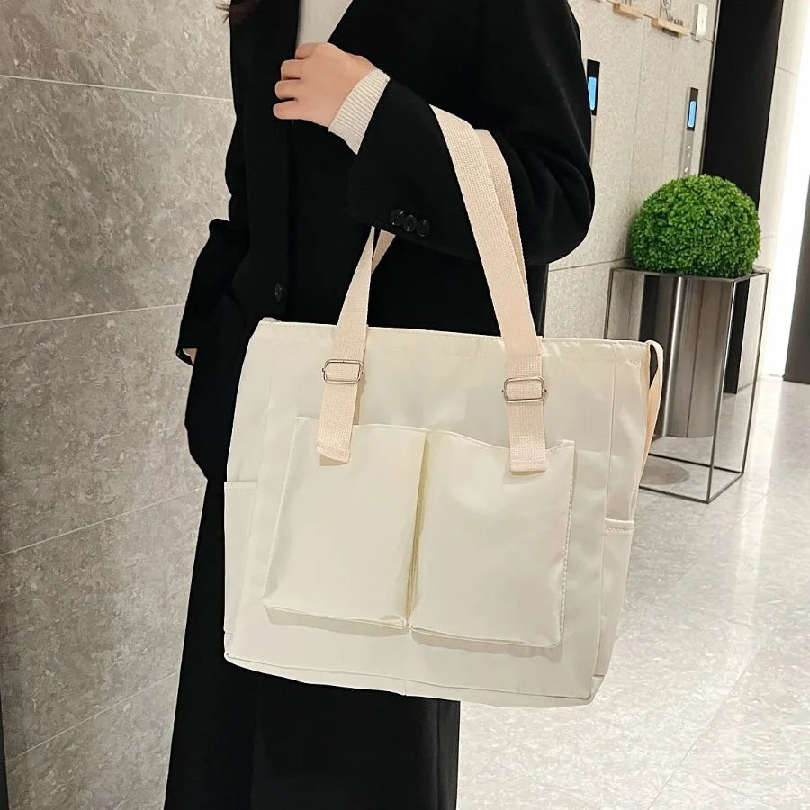 Women Waterproof Nylon Shoulder Bag Lightweight Large Capacity Tote