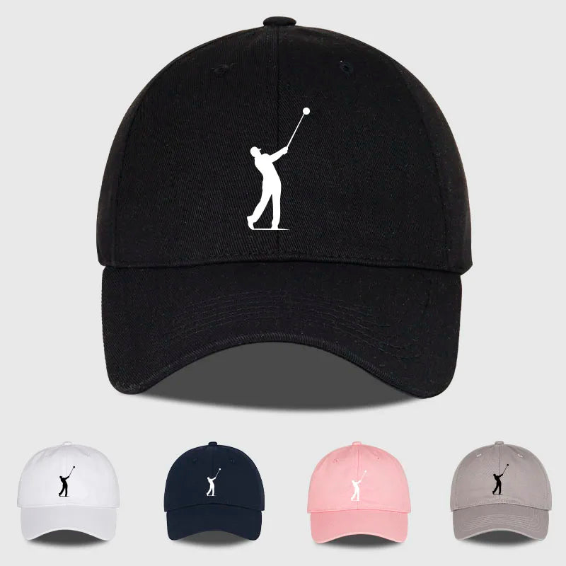 Golf cap UK — golfer silhouette print cap available in multiple colours