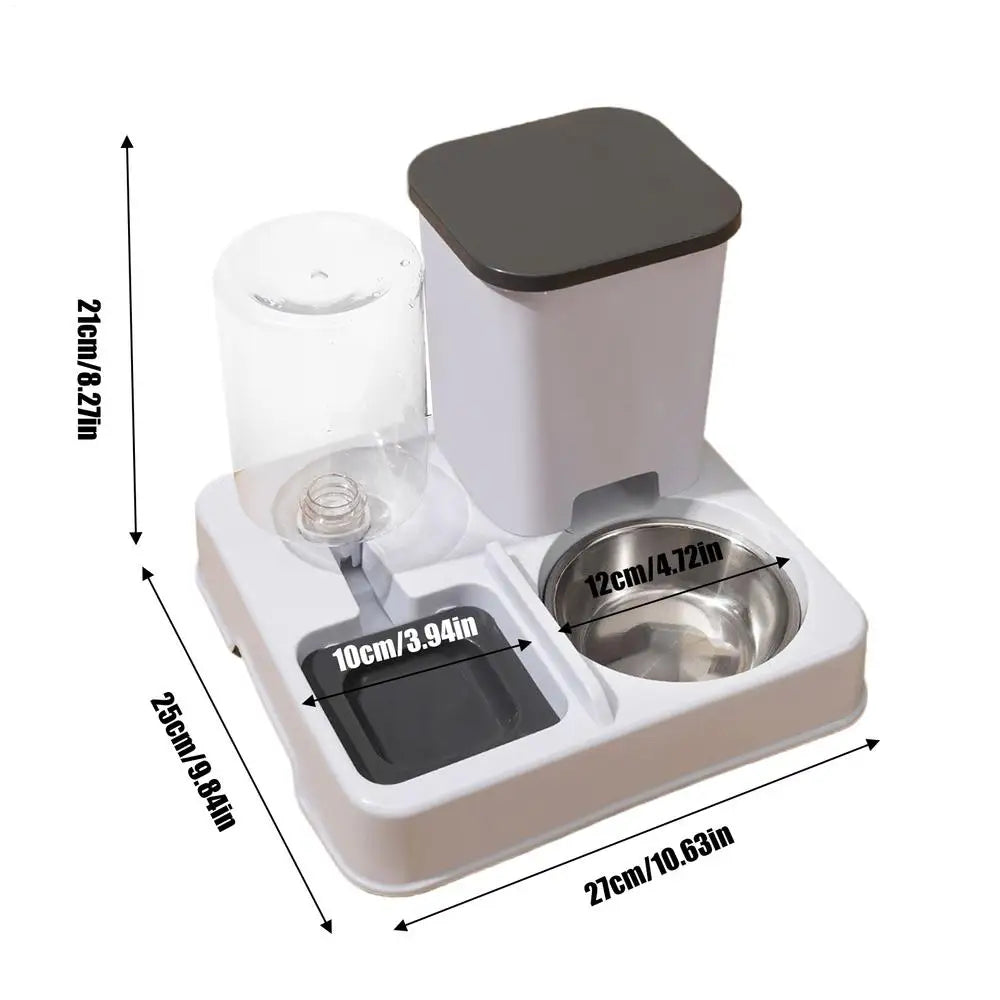 Automatic Cat Feeder & Water Dispenser Pet Food and Water Dispensing System for Kittens Puppies,