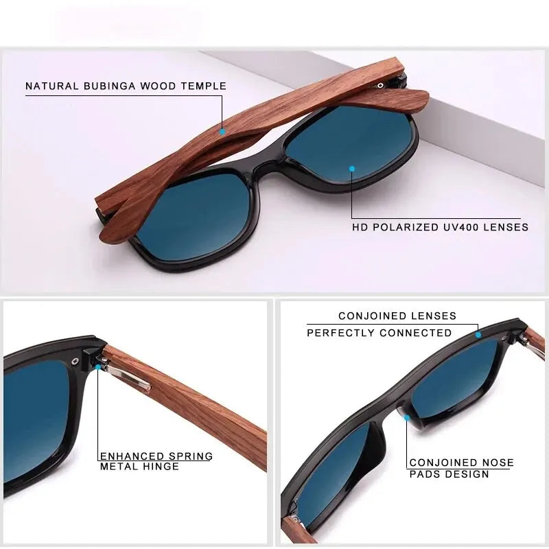 KINGSEVEN Unisex Natural Wooden Sunglasses for Driving.