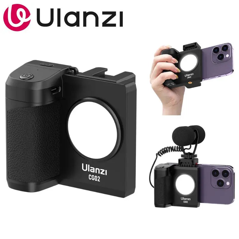 Ulanzi CG-02 Smartphone Camera Grip Bluetooth With 3-Level Fill Light Anti-Shake Handle For Vlogging Live Streaming Selfies