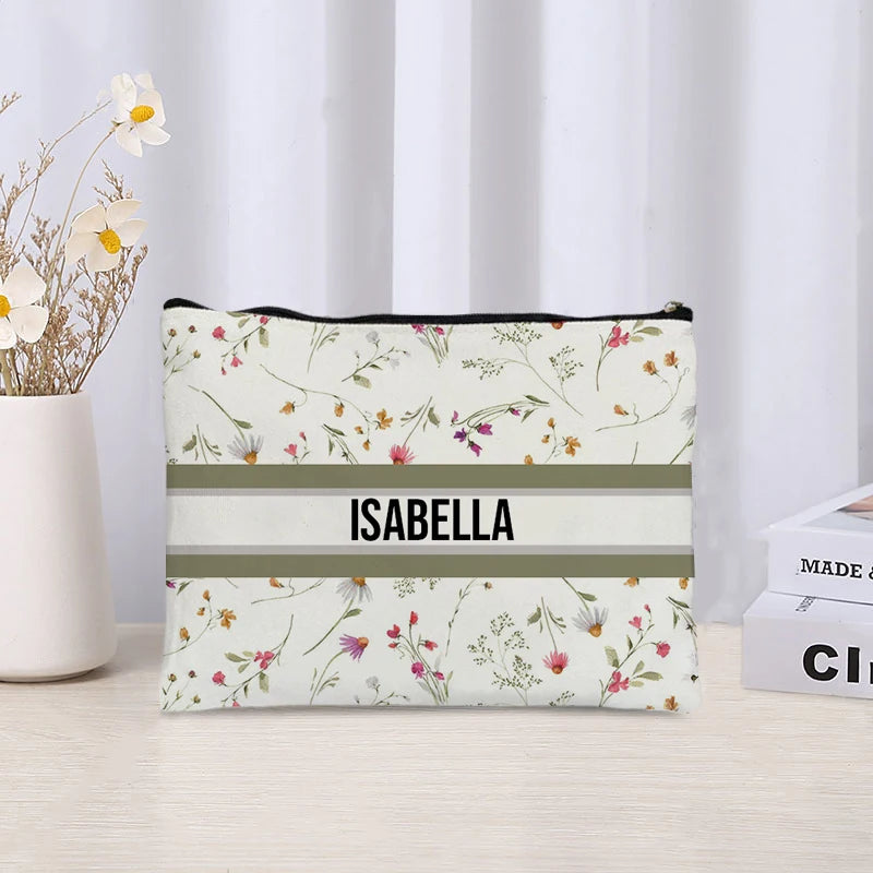 Custom Canvas Makeup Bag – Trendy Travel Cosmetic Organizer for Ladies