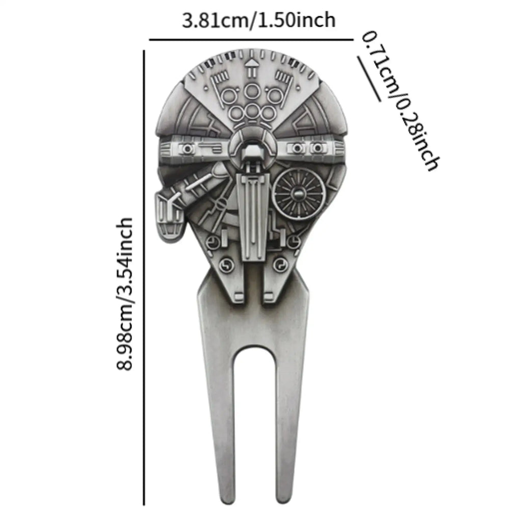 Golf pitch fork divot repair tool side view