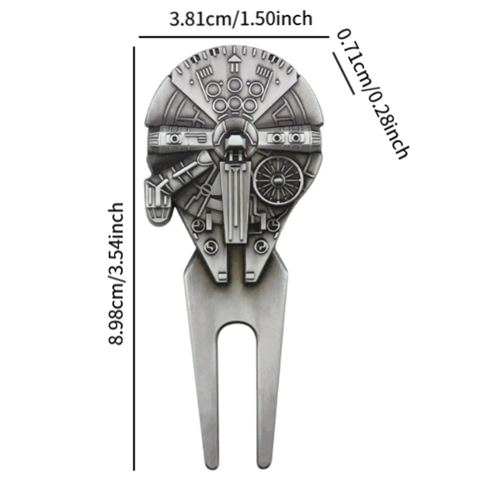 Golf pitch fork divot repair tool side view
