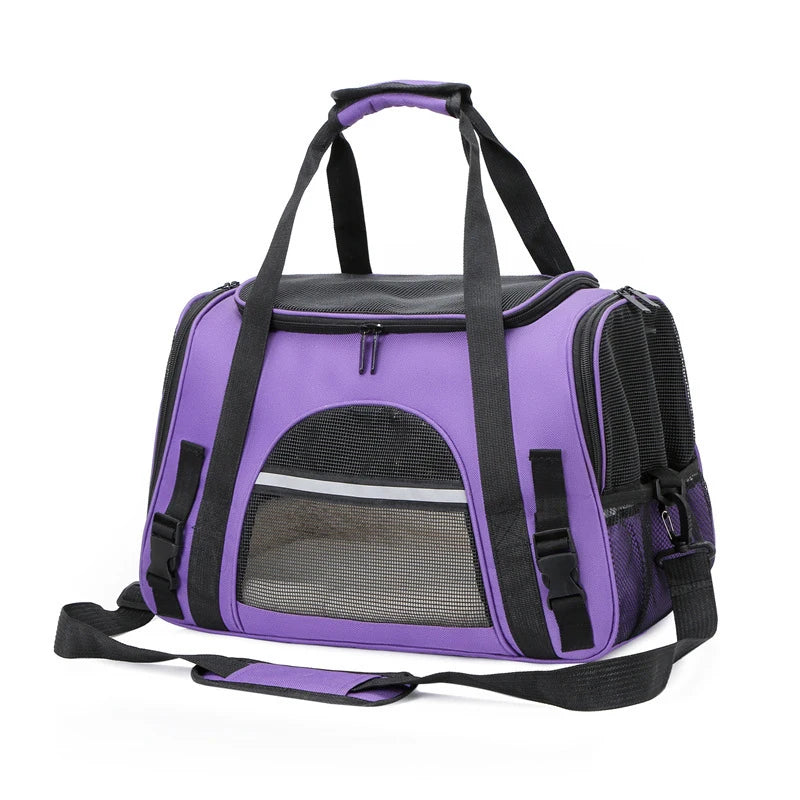 Foldable Pet Carrier Bag – Soft Mesh Travel Handbag for Cats & Dogs - Adistore