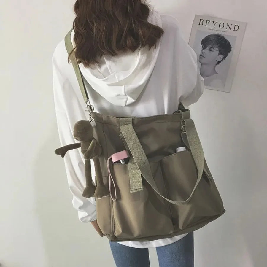 Women Waterproof Nylon Shoulder Bag Lightweight Large Capacity Tote