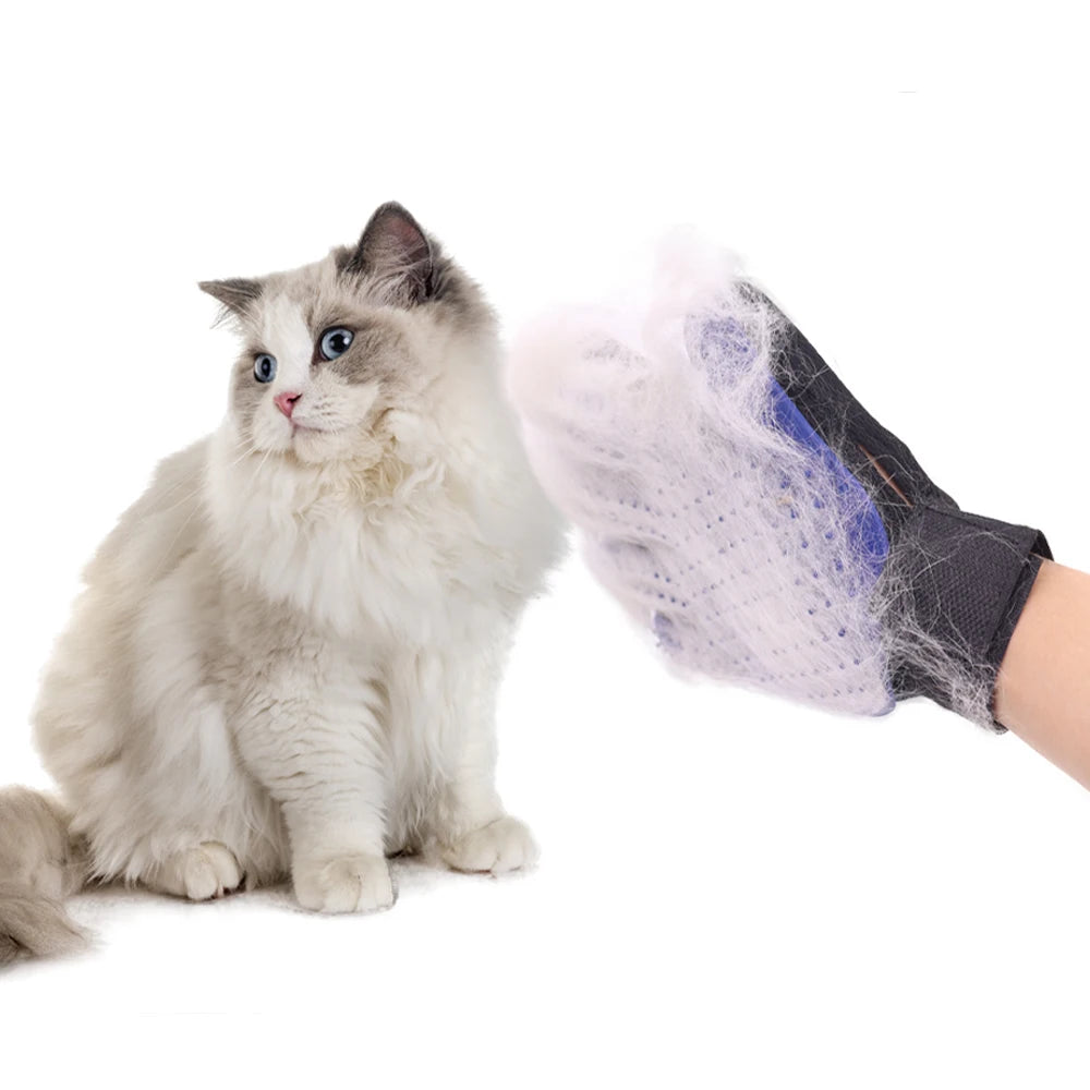 Pet Grooming Glove Deshedding Brush for Cats & Dogs