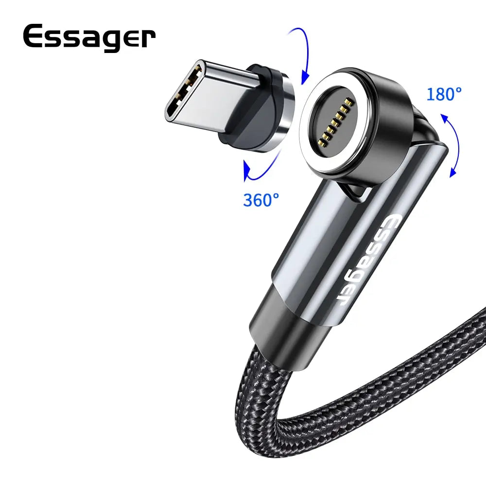 Essager magnetic cable with two connectors on a white background