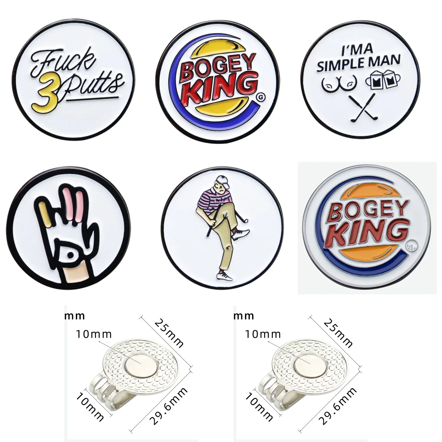 golf ball markers set flat lay novelty gift for men