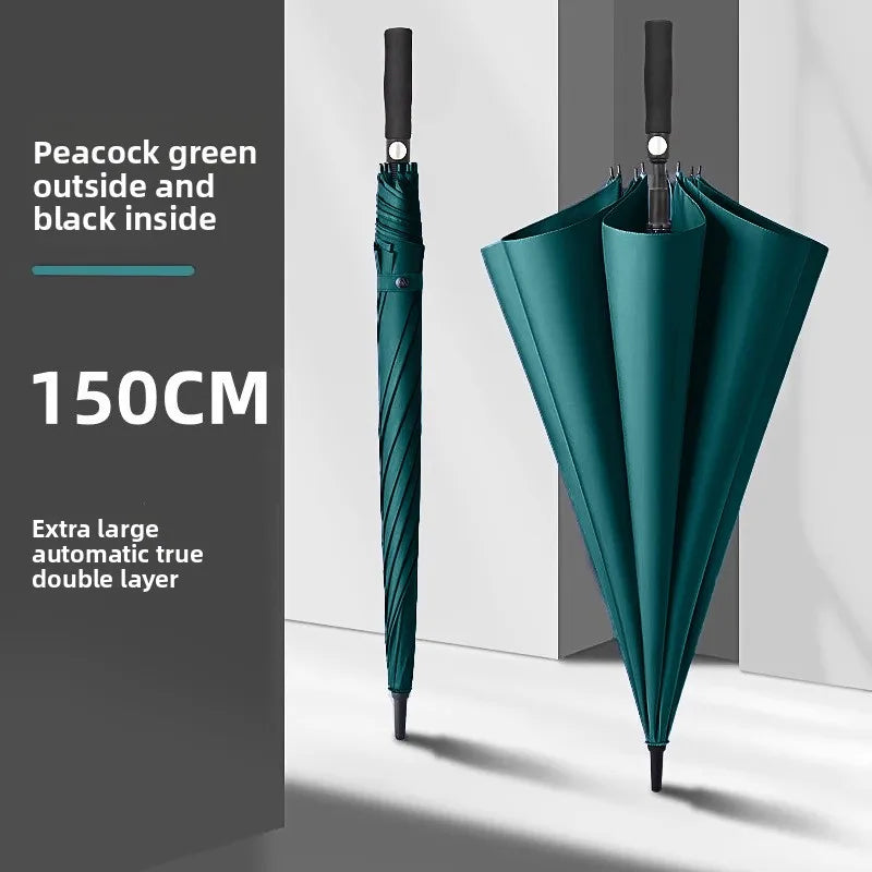 golf umbrella UK large storm resistant double layer open